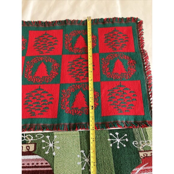 Christmas Tabletop Linens Lot Runners Napkins Holiday Winter - Picture 3 of 15